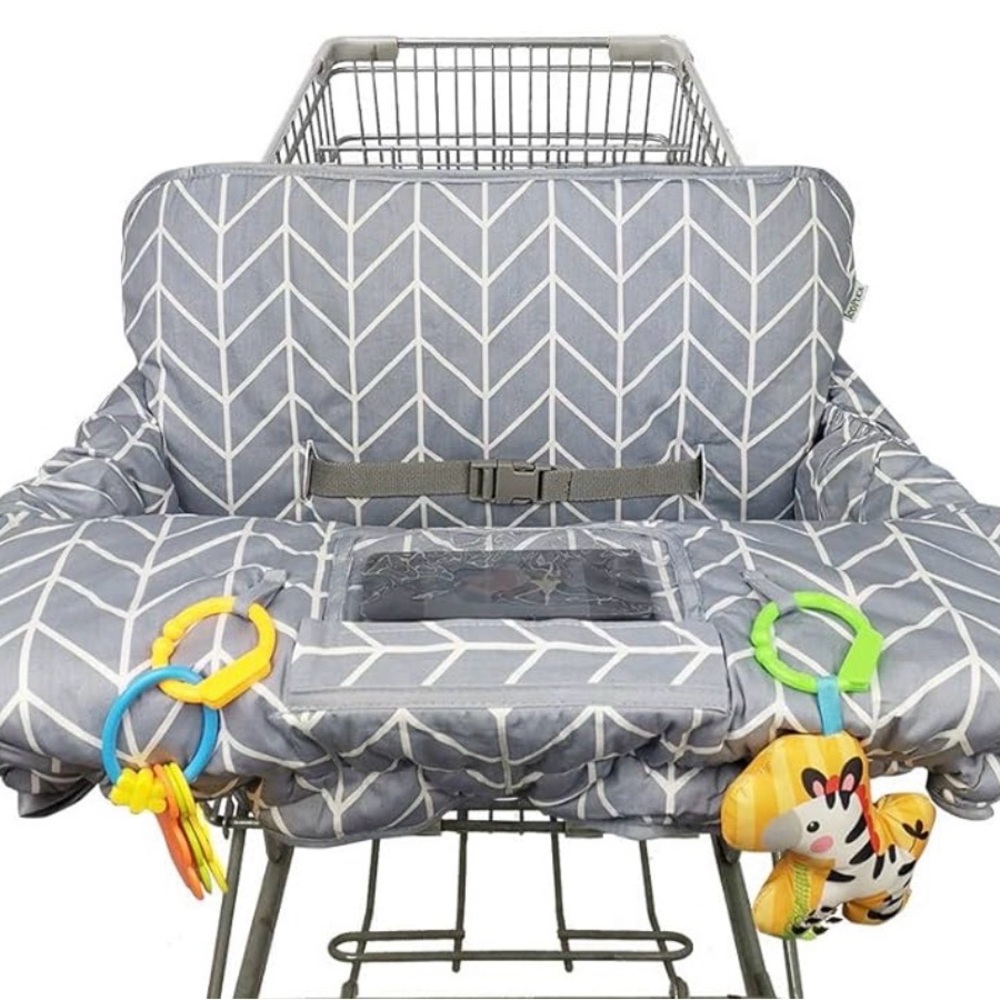 Gray Chevron Shopping Cart Cover